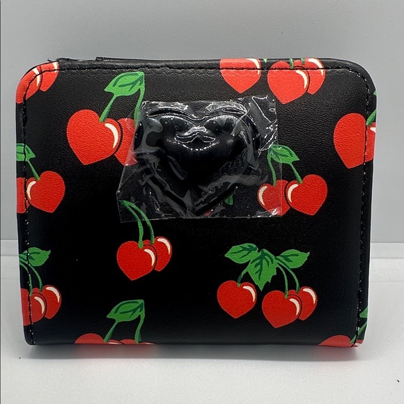 Betsey Johnson Handbags - 🍒 NWT Luv Betsey by Betsey Johnson Cherry Sweet Bifold Wallet - Black Heart HTF🍒
